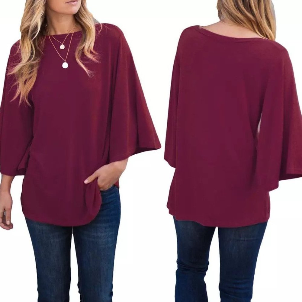 Women's Spring Boatneck Flutter Sleeve Top